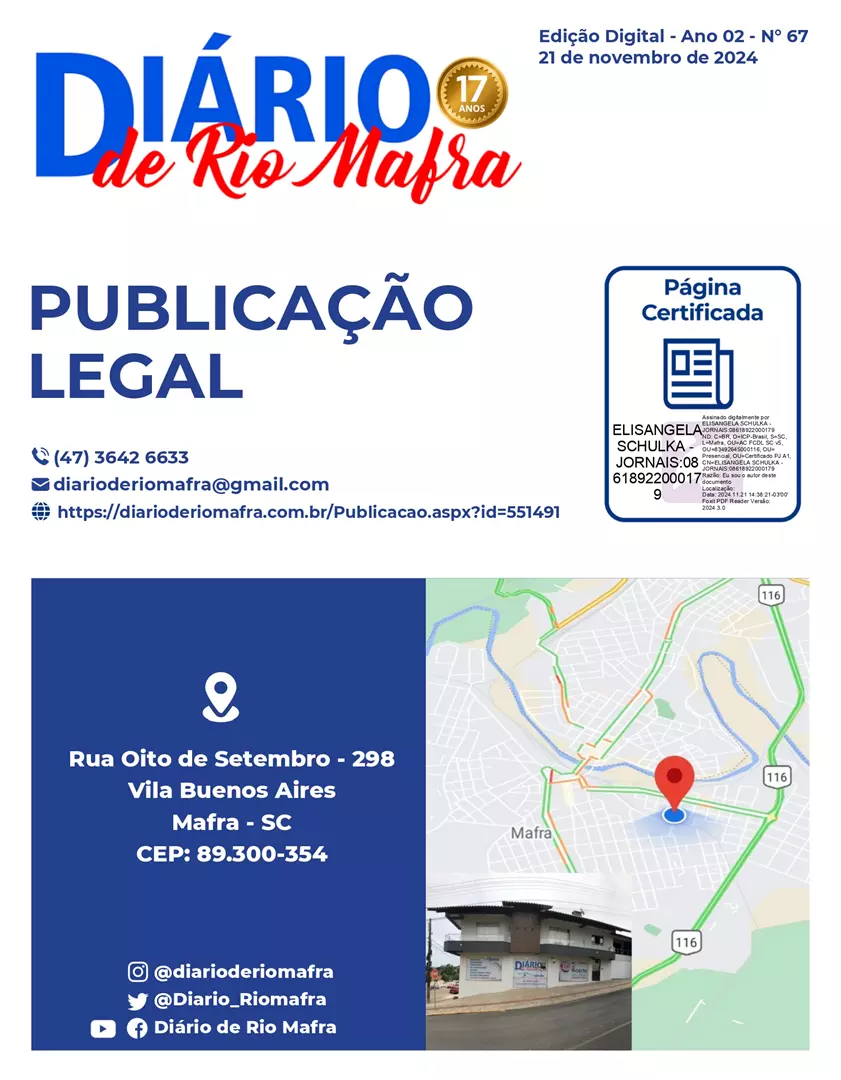 Publicação Legal nº 67